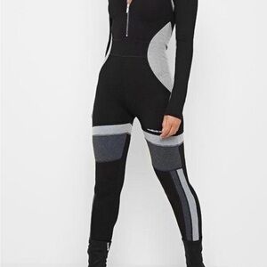 Maniere De Voir Black and Gray Panel Jumpsuit